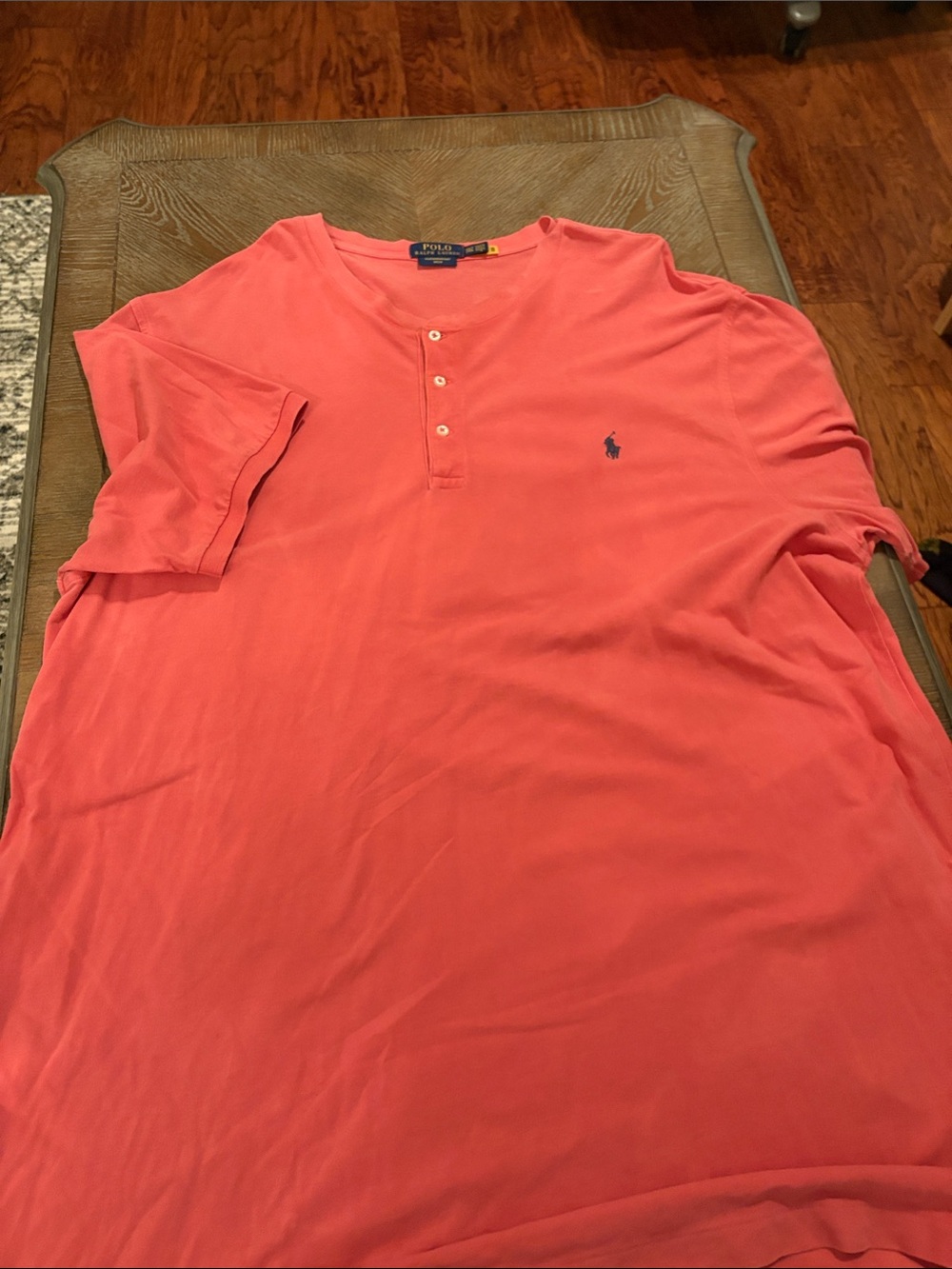 Polo by Ralph Lauren Coral Short Sleeve Henley Shirt worn once